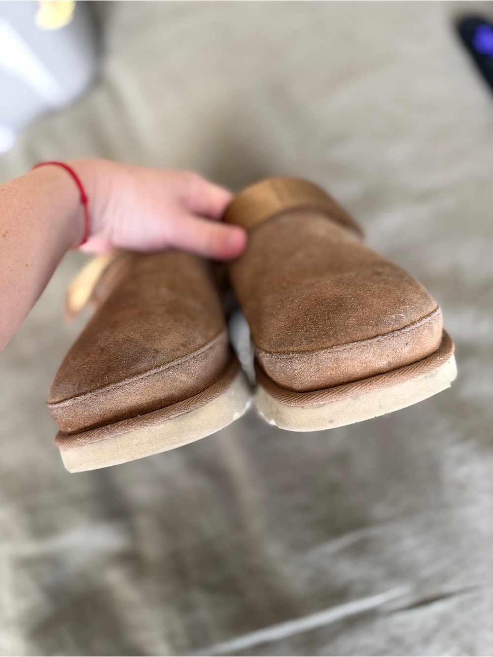 UGG Goldenstar Suede Platform Clogs Brown Tan - Picture 8 of 10